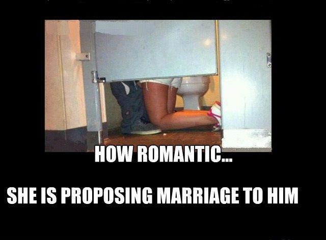Bathroom marriage proposal