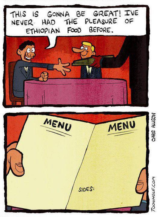 Ethiopian restaurant menu