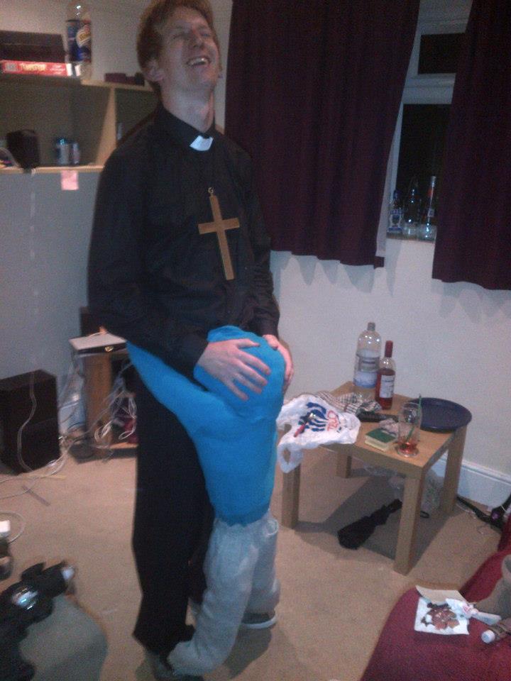 Home. hilarious priest costume. 