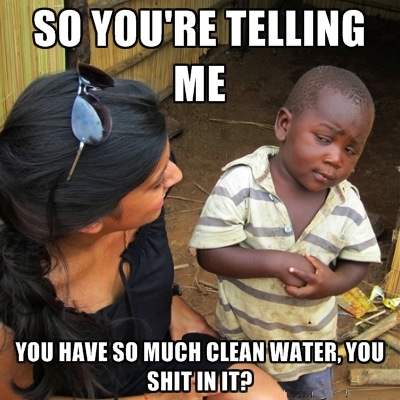 so you go to the bathroom in clean water