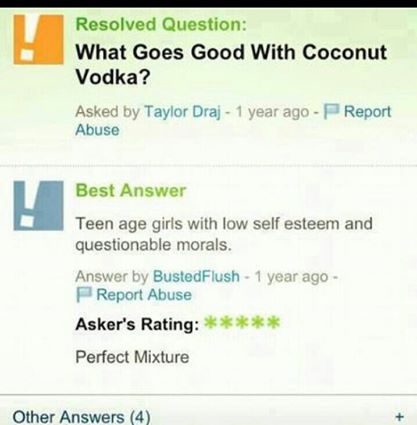 What goes with coconut vodka
