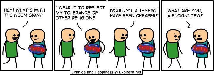 Cyanide and Happiness - sign of tolerance