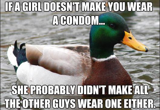 Advice mallard on condoms