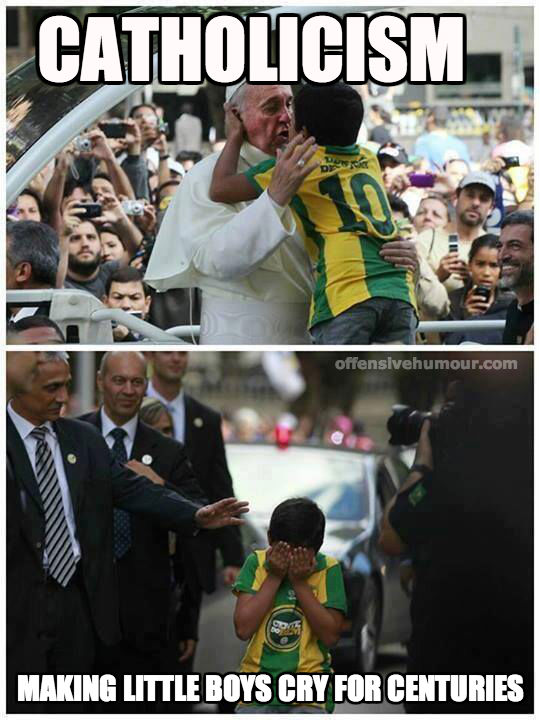 Pope making little boys cry