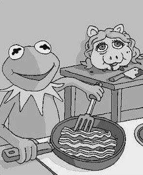Kermit loves bacon