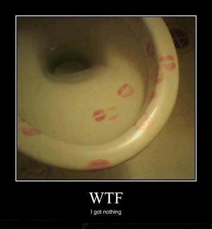 Lipstick on the toilet