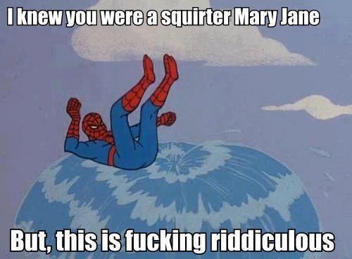 May Jane gushing over Spiderman