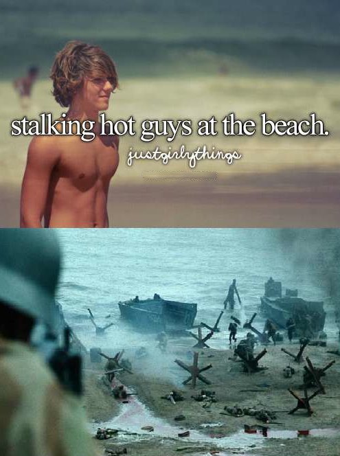 Stalking hot guys on the beach