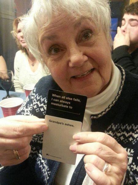Cards against grandpa's ashes