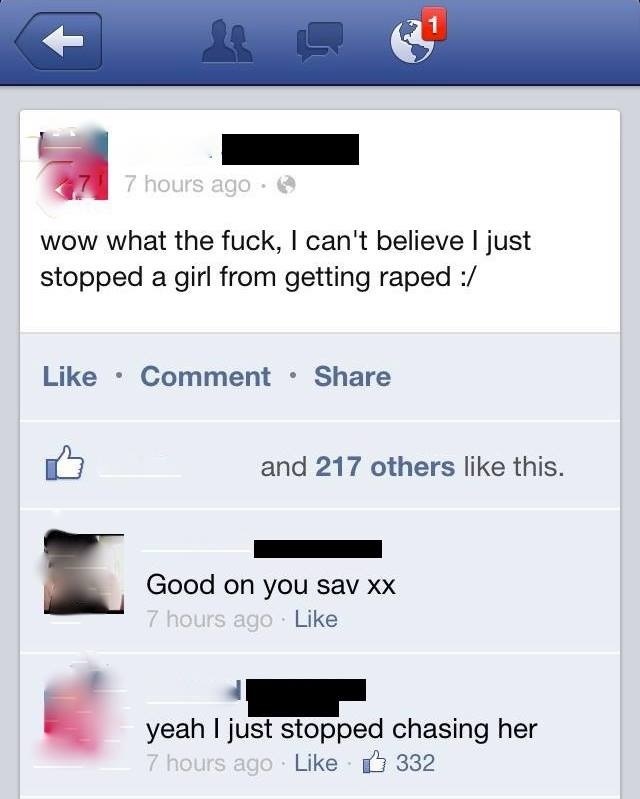 Stopped someone from getting raped