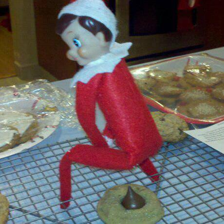 Elf making cookies