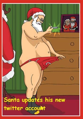 Santa updating his twitter