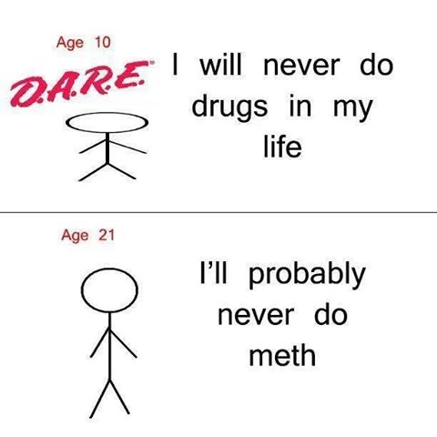 I'll never do drugs...