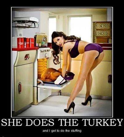 She does the turkey