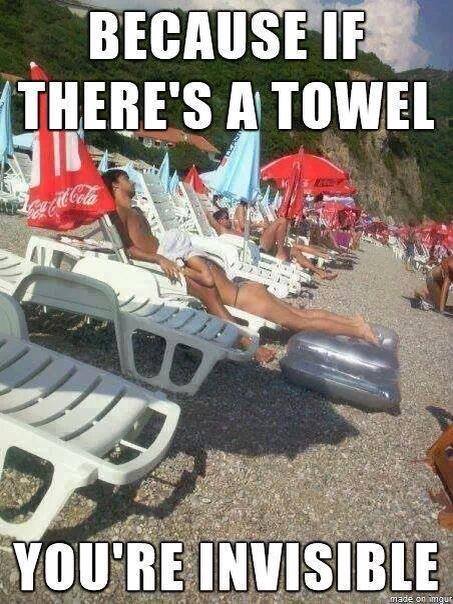 A towel hides everything