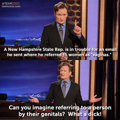 Conan - Referring to people by their genitals